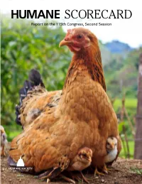 HUMANE SCORECARD Report on the 115Th Congress, Second Session