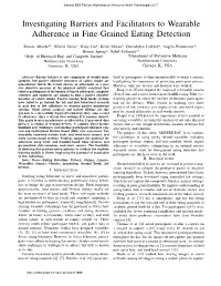 Investigating Barriers and Facilitators to Wearable Adherence in Fine-Grained Eating Detection