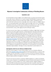 Myanmar's Investigative Commissions