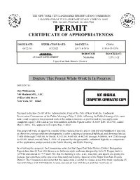 Permit Certificate of Appropriateness
