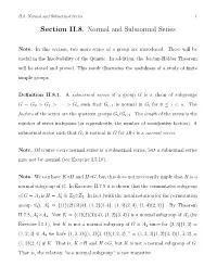 Section II.8. Normal and Subnormal Series