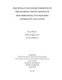 Sequential Evolutionary Operations of Trigonometric Simplex Designs For