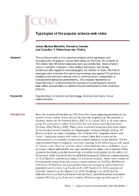 Typologies of the Popular Science Web Video