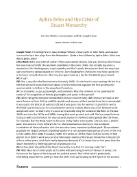 Aphra Behn and the Crisis of Stuart Monarchy