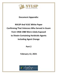 Document Appendix: NVLSP and VLSC White Paper Confirming