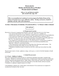 EPA Testing Protocols