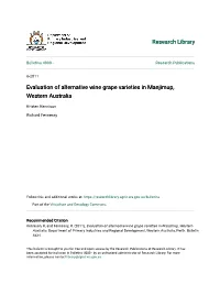 Evaluation of Alternative Wine Grape Varieties in Manjimup, Western Australia