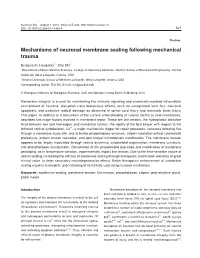 Mechanisms of Neuronal Membrane Sealing Following Mechanical Trauma