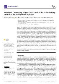 Novel and Converging Ways of NOX2 and SOD3 in Trafficking and Redox