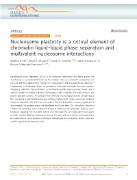 Nucleosome Plasticity Is a Critical Element of Chromatin Liquidâ
