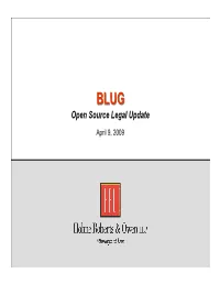 Open Source Legal Update April 9, 2009