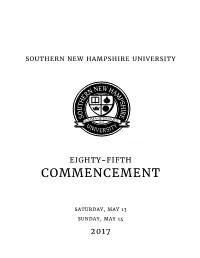2017 Online Commencement Program