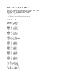 Changes to the Database Document