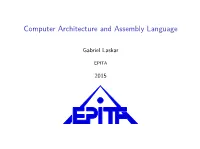 Computer Architecture and Assembly Language