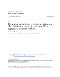 Computing and Analyzing Gravitational Radiation in Black Hole