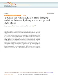 Diffusive-Like Redistribution in State-Changing Collisions Between