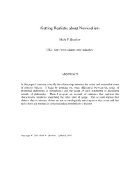 Getting Realistic About Nominalism