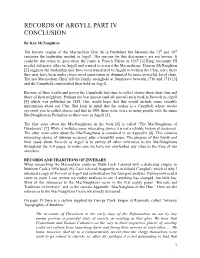 Records of Argyll Part Iv Conclusion