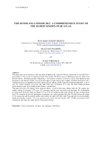 The Dunhuang Chinese Sky: a Comprehensive Study of the Oldest Known Star Atlas