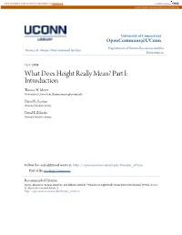 What Does Height Really Mean? Part I: Introduction Thomas H