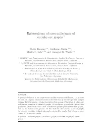 Balancedness of Some Subclasses of Circular-Arc Graphs 1