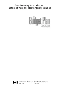 Budget Plan 2003