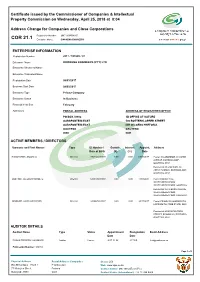 COR 21.1 Enterprise Name: DINOKENG ENGINEERS