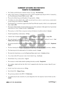 Current Affairs: Dec-May2014 Points to Remember