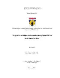Energy-Efficient Embedded Machine Learning Algorithms for Smart Sensing Systems