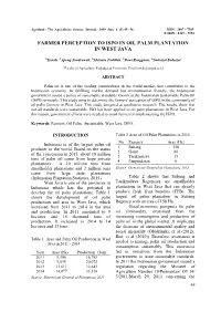 Farmer Perception to Ispo in Oil Palm Plantation in West Java