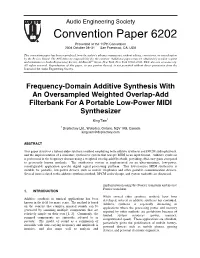 Frequency-Domain Additive Synthesis with an Oversampled Weighted Overlap-Add Filterbank for a Portable Low-Power MIDI Synthesizer