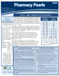 Lyrica Gabapentin: an Easy Switch!
