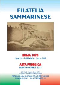 ROMA 1870 I Parte - Lotti Dal N