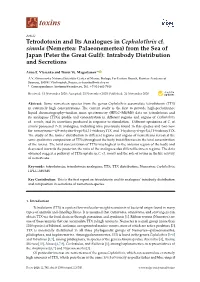 Tetrodotoxin and Its Analogues in Cephalothrix Cf. Simula