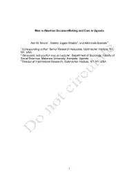 Abortion Morbidity in Uganda: Evidence from Two Communities