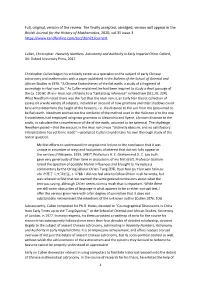 Full, Original, Version of the Review. the Finally Accepted, Abridged, Version Will Appear in the British Journal for the Histor
