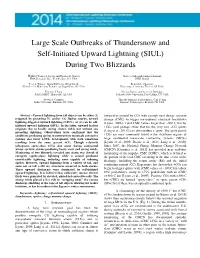 Large Scale Outbreaks of Thundersnow and Self-Initiated Upward Lightning (SIUL) During Two Blizzards