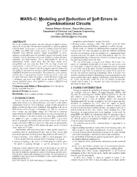 MARS-C: Modeling and Reduction of Soft Errors in Combinational Circuits