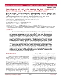 Quantification of Cell Cycle Kinetics by Edu (5-Ethynyl-2′- Deoxyuridine)-Coupled-Fluorescence-Intensity Analysis