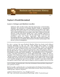 Taylor's World Revisited