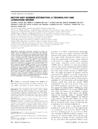 Motor Unit Number Estimation: a Technology and Literature Review Clifton L