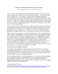 Trump's Anti-Immigrant Backlash in Broader Perspective Zoltan Hajnal