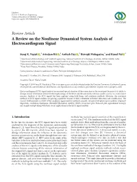 A Review on the Nonlinear Dynamical System Analysis of Electrocardiogram Signal