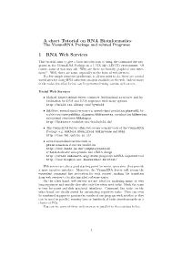 A Short Tutorial on RNA Bioinformatics 1 RNA Web Services