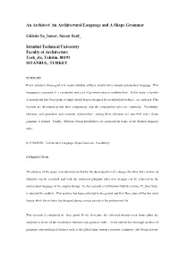 An Architectural Language and a Shape Grammar