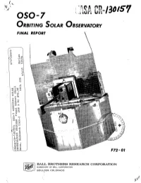 CR-/3017S B ORBITING SOLAR OBSERVATORY FINAL REPORT