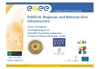 EGEE-III, Regional, and National Grid Infrastructure