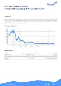 FACTSHEET - AS of 27-Sep-2021 Solactive GBS Greece Large & Mid Cap USD Index PR