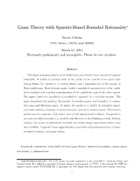 Game Theory with Sparsity-Based Bounded Rationality∗