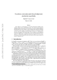 Geodesic Convexity and Closed Nilpotent Similarity Manifolds